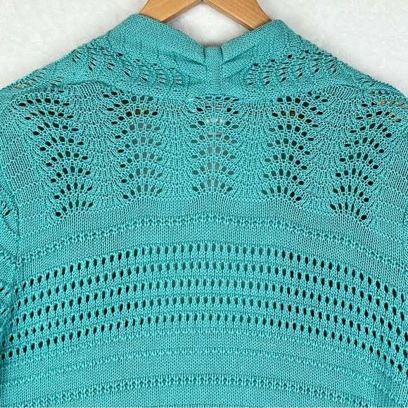 CJ Banks Plus Size Light Teal/Aqua Knit Cardigan Sweater Size 2X - Picture 5 of 12